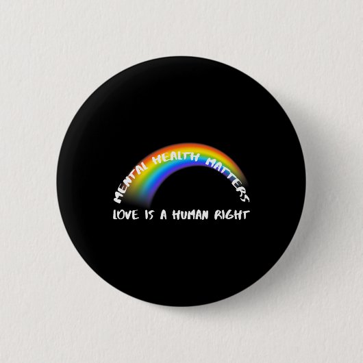 Badge Rond 5 Cm Rainbow Pride LGBTQ - L'amour est un droit humain (Devant)