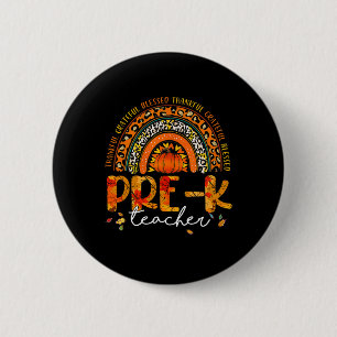 Badge Rond 5 Cm Rainbow Thankful PrK enseignant automne Thanksgivi