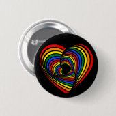 Badge Rond 5 Cm Rainbow Twist Heart (Devant & derrière)