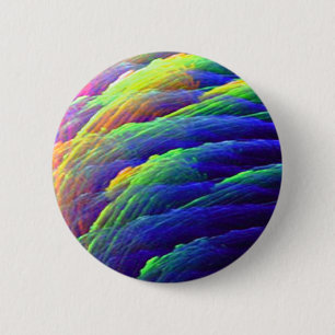 Badge Rond 5 Cm Rainbow Wispy Feather Mountains