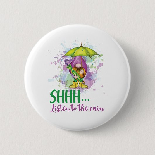 Badge Rond 5 Cm Rainy Weather Gnome (Devant)
