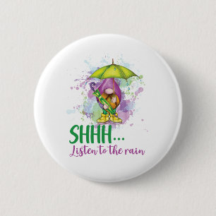 Badge Rond 5 Cm Rainy Weather Gnome