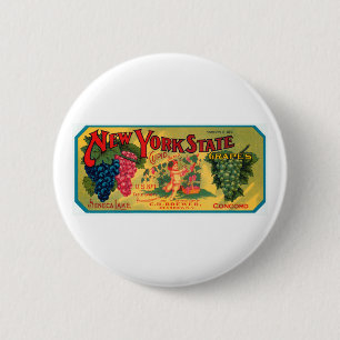 Badge Rond 5 Cm Raisins de l'État de New York