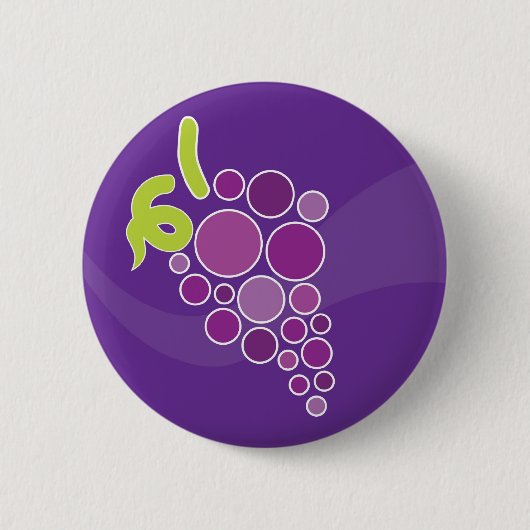 Badge Rond 5 Cm Raisins pourpres (Devant)