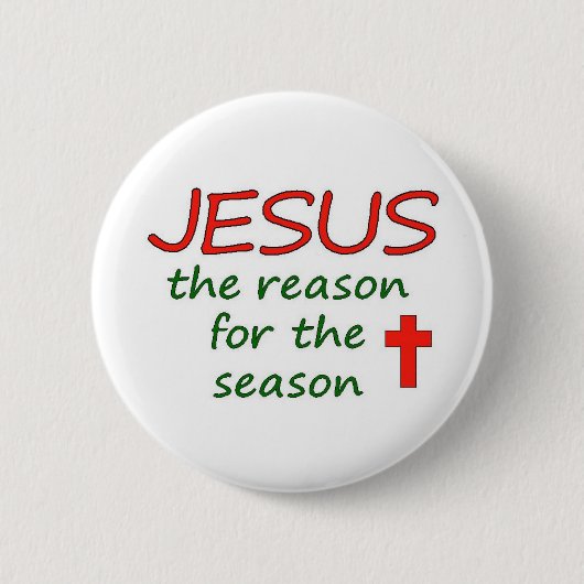 Badge Rond 5 Cm Raison de JÉSUS de Noël de saison (Devant)