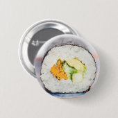 Badge Rond 5 Cm Râle de sushi Poisson et riz (Devant & derrière)