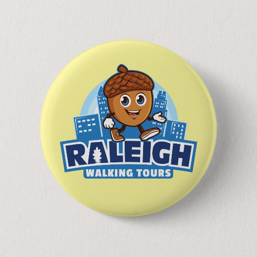 Badge Rond 5 Cm Raleigh Randonnées pédestres Tours Cute Acorn (Devant)