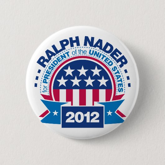Badge Rond 5 Cm Ralph Nader pour le président 2012 (Devant)