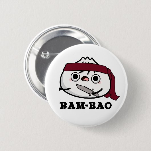 Badge Rond 5 Cm Ram-bao Drôle Soldat Dimsun Pun (Devant & derrière)