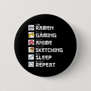 Badge Rond 5 Cm Ramen Anime Jeux Répéter Otaku Anime Manga Vidéo