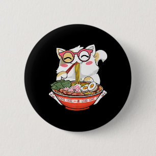Badge Rond 5 Cm Ramen Cat Kawaii Anime Japonaise Food Girls Offici