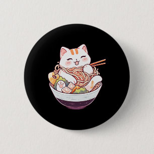 Badge Rond 5 Cm Ramen Cat Kawaii Neko Mignonne Chemise Anime Pour