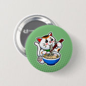 Badge Rond 5 Cm Ramen Chat Chinois (Devant & derrière)