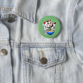 Badge Rond 5 Cm Ramen Chat Chinois (En situation)