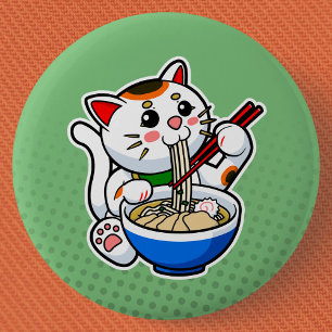 Badge Rond 5 Cm Ramen Chat Chinois