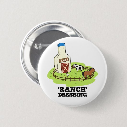 Badge Rond 5 Cm Ranch Dressing Funky Food Pun (Devant & derrière)