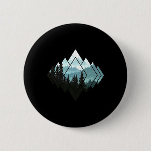 Badge Rond 5 Cm Randonnée Camping Montagnes Nature Trekking Randon