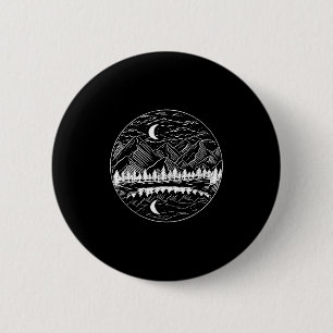 Badge Rond 5 Cm Randonnée Camping Nature Extérieur Montagnes Rando