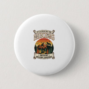 Badge Rond 5 Cm Randonnée Chien Laekenois Belge Mont Soleil Coucha