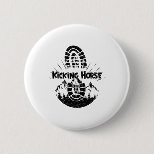 Badge Rond 5 Cm Randonnée En Kicking Horse Vacances Ski