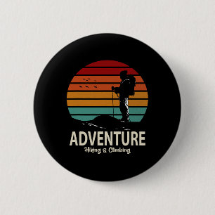 Badge Rond 5 Cm Randonnée et escalade d'aventure 