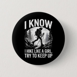Badge Rond 5 Cm Randonnée Pédestre Et Camping, J'aime La Randonnée