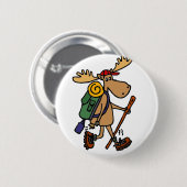 Badge Rond 5 Cm Randonneur drôle d'orignaux (Devant & derrière)