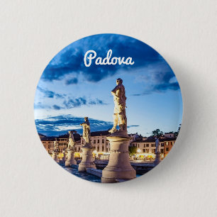 Badge Rond 5 Cm Rangée de statues illuminées à Padova