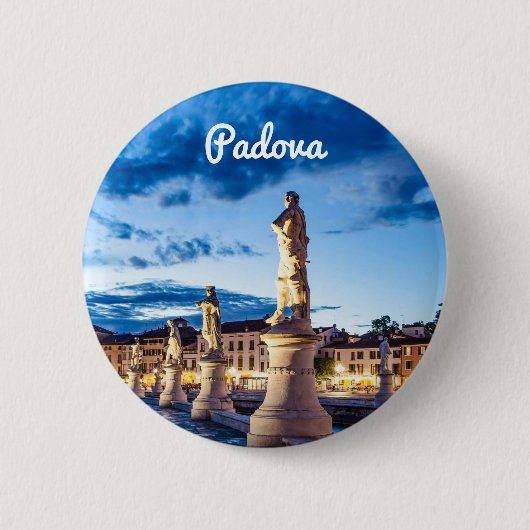 Badge Rond 5 Cm Rangée de statues illuminées à Padova (Devant)