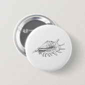 Badge Rond 5 Cm Rapana Seashell (Devant & derrière)