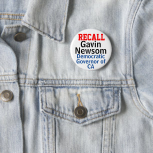 Badge Rond 5 Cm Rappeler Gavin Newsom CA Democrat Gouv.