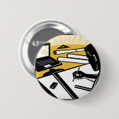 Badge Rond 5 Cm rapporteur architectural à l'architecte de (Devant & derrière)