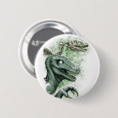 Badge Rond 5 Cm Raptor en vert (Devant & derrière)
