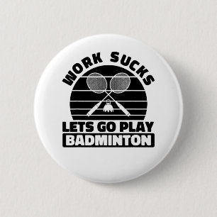Badge Rond 5 Cm Raquette du joueur de badminton - Raquette du trib