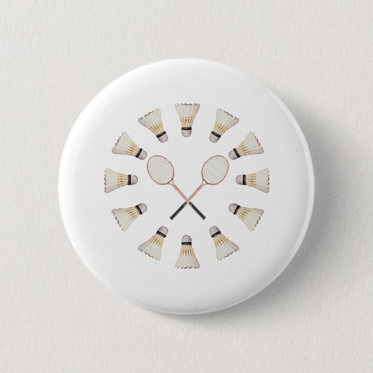 Badge Rond 5 Cm Raquettes de badminton (Devant)