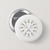 Badge Rond 5 Cm Raquettes de badminton (Devant & derrière)