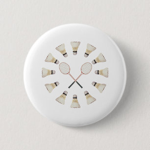 Badge Rond 5 Cm Raquettes de badminton