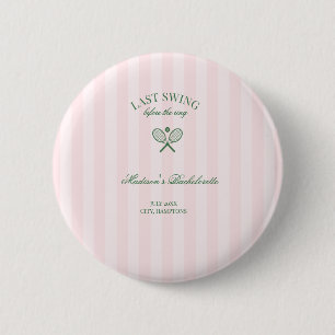 Badge Rond 5 Cm Raquettes de tennis vertes douche de mariée rayée 