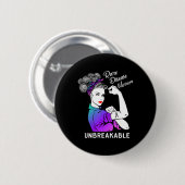 Badge Rond 5 Cm Rare Disease Warrior (Devant & derrière)