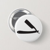 Badge Rond 5 Cm rasoir de raseur-coiffeur (Devant & derrière)