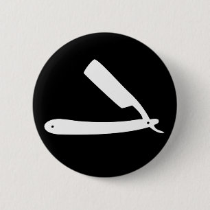 Badge Rond 5 Cm rasoir de raseur-coiffeur