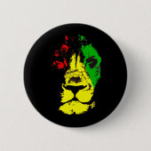 Badge Rond 5 Cm Rasta - Lion De Juda (Devant)