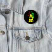 Badge Rond 5 Cm Rasta - Lion De Juda (En situation)