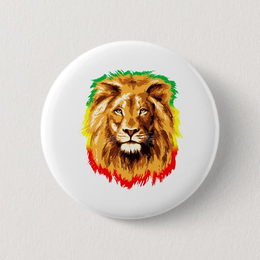 Badge Rond 5 Cm Rasta Lion de Juda (Devant)