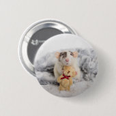 Badge Rond 5 Cm Rat avec le bouton Teddy Bear (Devant & derrière)