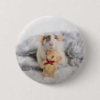 Badge Rond 5 Cm Rat avec le bouton Teddy Bear