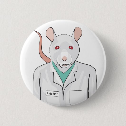 Badge Rond 5 Cm Rat de laboratoire (Devant)