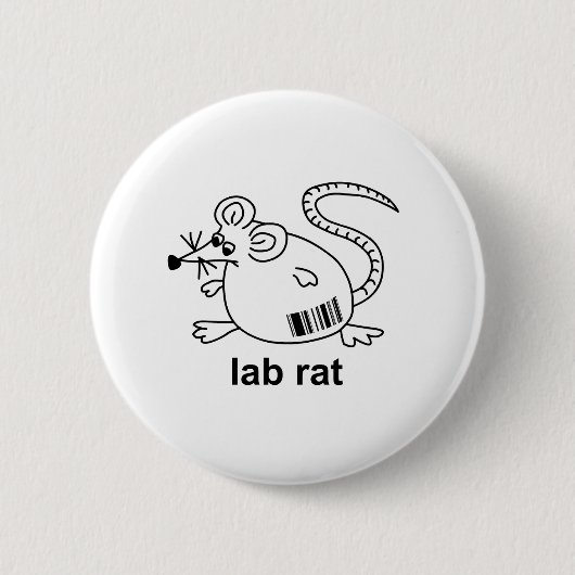 Badge Rond 5 Cm Rat de laboratoire (Devant)