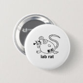 Badge Rond 5 Cm Rat de laboratoire (Devant & derrière)
