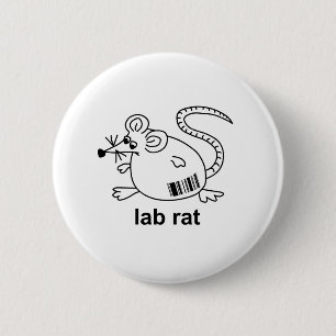 Badge Rond 5 Cm Rat de laboratoire